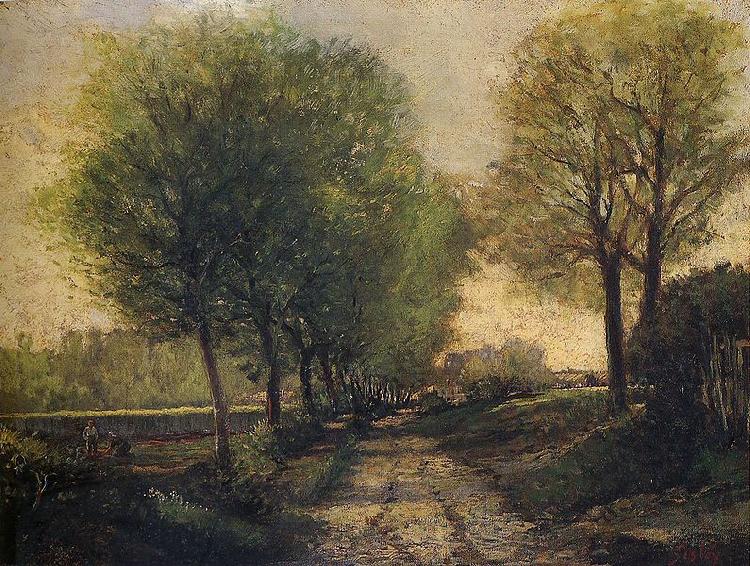 Alfred Sisley Lane near a Small Town, oil painting image